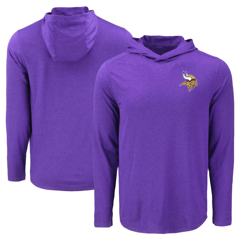 Men 2026 NFL Minnesota Vikings Hooded long sleeved T-shirt purple 06